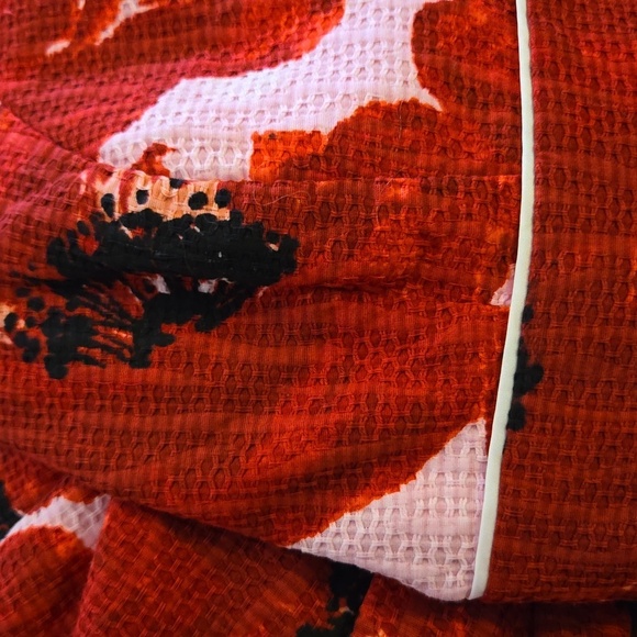 Ann Taylor 4P Red Poppies Print Cotton Midi Dress - Picture 11 of 13